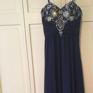 Navy Embellished Prom/Formal Dress